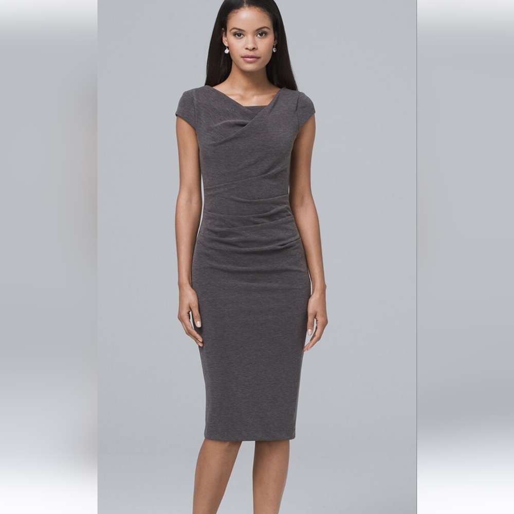 NWT White House Black Market Draped Knit Sheath Dress Sz. 2
